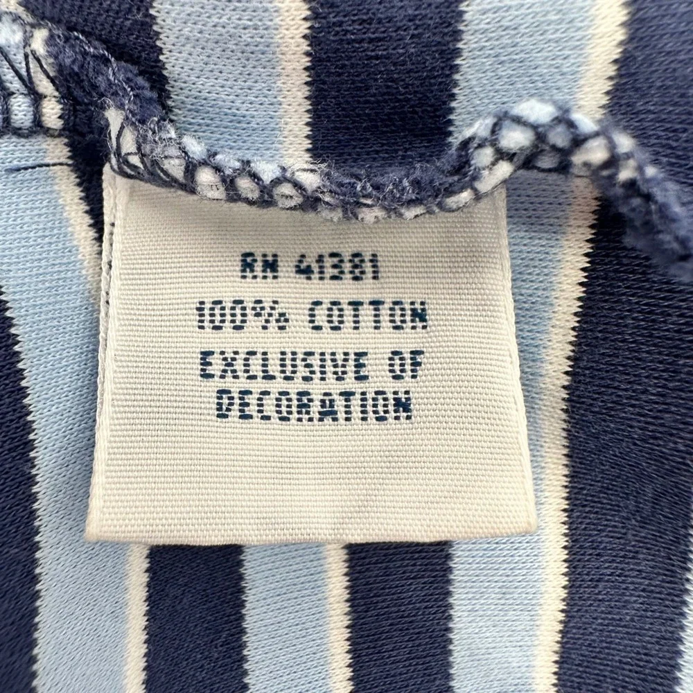 Polo Ralph Lauren Navy Blue Light Blue Striped Polo Shirt Preppy‎ Size Large
